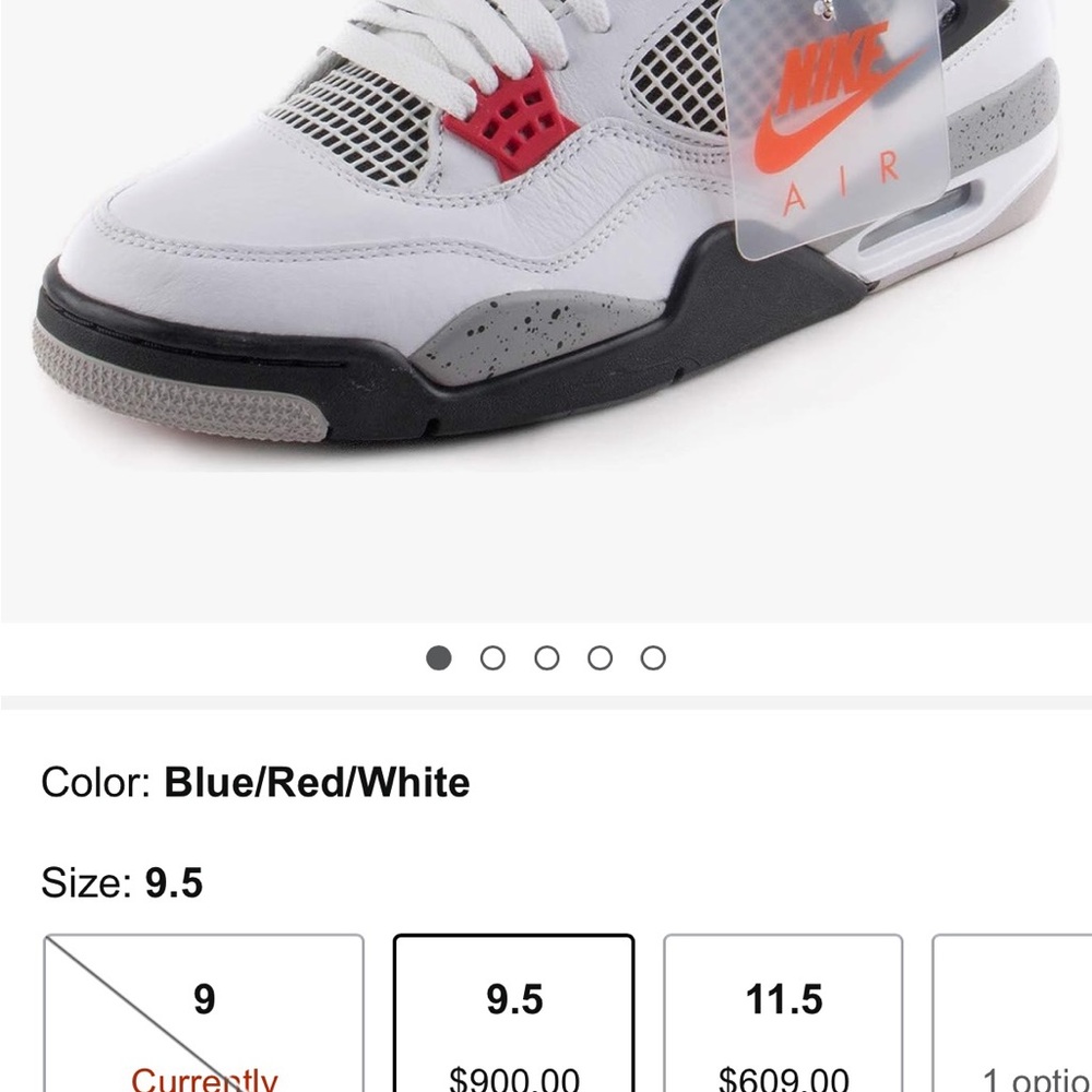 jordan 4 men’s size 9.5 barely worn and are very clean